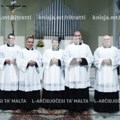 Ħames Seminaristi jirċievu l-ministeru tal-Akkolitat &#8211; 05/11/18